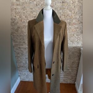 Chrysalis Made In England Tweed 100% Wool Luxury Over Coat Women's UK 14/US 10